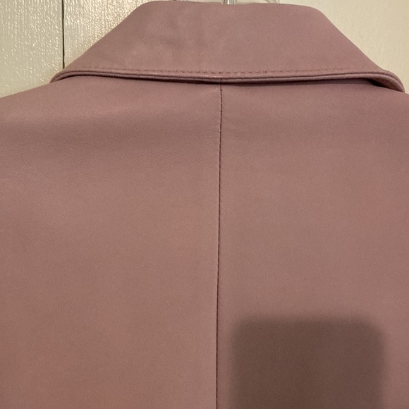 Women long lavender leather jacket size xs - Picture 4 of 7